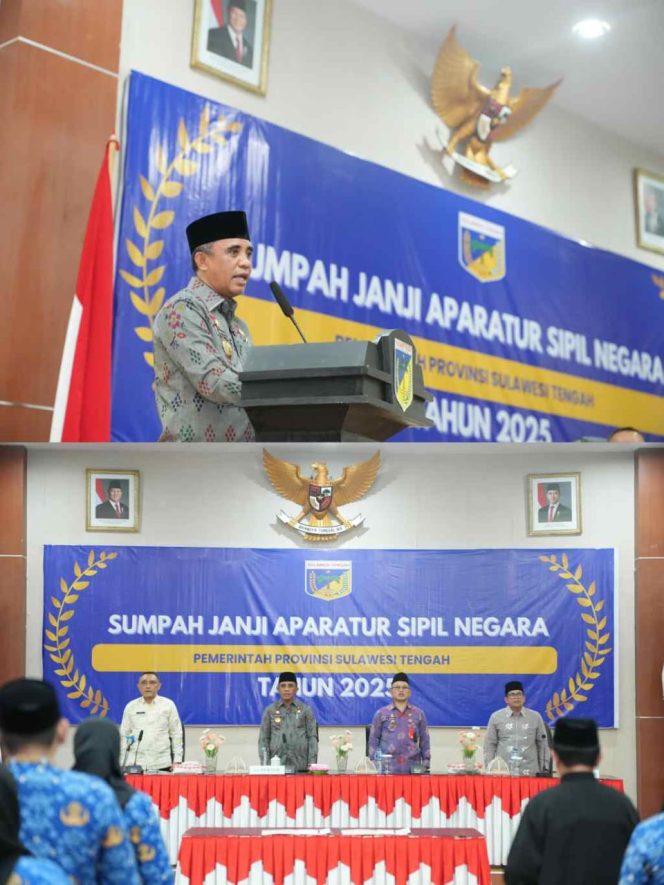 
 Pengambilan Janji ASN Sulteng, Gubernur Anwar Hafid: Syukuri Amanah, Jaga Integritas, Bekerjalah dengan Ikhlas