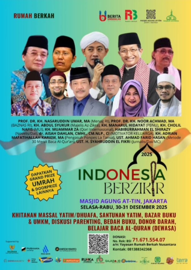 
 Indonesia Berzikir Digelar di Masjid At-Tin Sambut Tahun Baru 2026