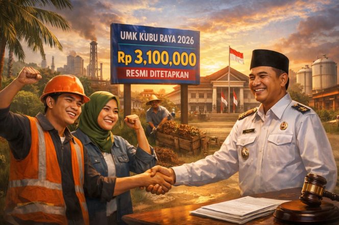
 UMK Kubu Raya 2026 Naik 7,7 Persen, Ditetapkan Rp3,1 Juta