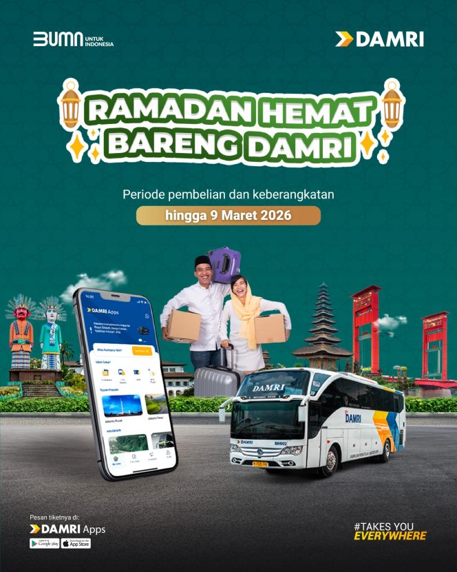 
 Berkah Jelang Ramadhan: Hadirkan Promo Rute Antarkota Favorit DAMRI Mulai 120 Ribuan!