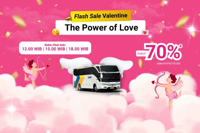 
 Jangan Lewatkan! DAMRI Flash Sale Diskon 70% untuk Rute AKAP Pilihan di Hari Valentine