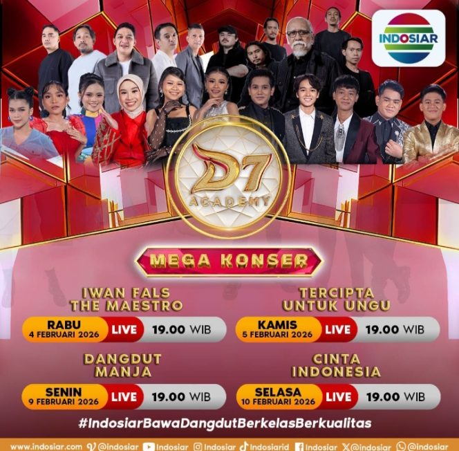 
 INDOSIAR Hadirkan “D’Academy 7 Mega Konser”, Bertabur Bintang dan Legenda Musik Indonesia