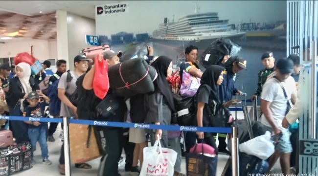 Penumpang mudik Lebaran 2026 di Terminal Nusantara Pura Pelabuhan Tanjung Priok, Jakarta Utara. Foto: istimewa/dok