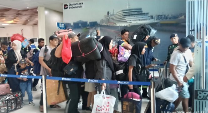 
 Penumpang mudik Lebaran 2026 di Terminal Nusantara Pura Pelabuhan Tanjung Priok, Jakarta Utara. Foto: istimewa/dok