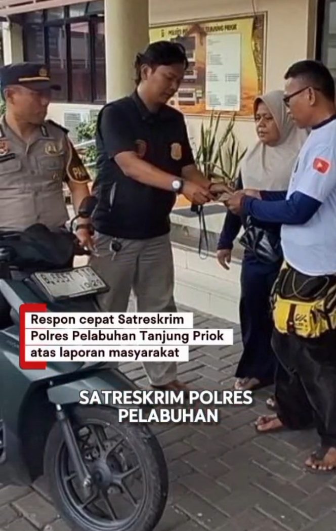 
 Satreskrim Polres Pelabuhan Tanjung Priok Kembalikan Motor Hasil Pencurian Pada Pemilik
