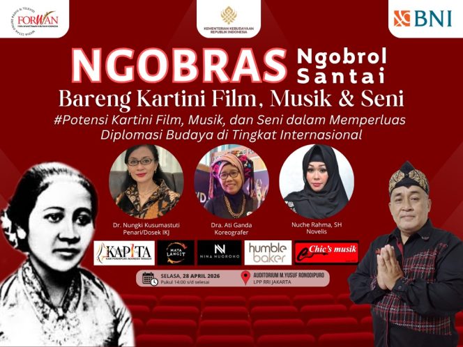 
 FORWAN Berkolaborasi dengan Kementerian Kebudayaan dan Bank BNI 46, Siap Gelar Diskusi Ngobrol Santai Bareng Kartini Seni, Musik dan Film