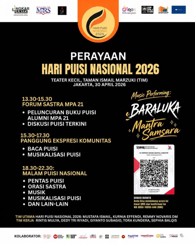 
 Dua Grup Musik Depok Akan Meriahkan Malam Puncak Hari Puisi Nasional 2026