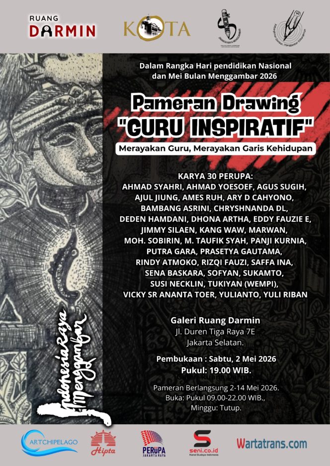 
 Pameran “Guru Inspiratif” Rayakan Peran Guru dalam Seni Menggambar di Galery Ruang Darmin