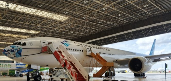 
 Maskapai Garuda Indonesia di Hanggar GMFI