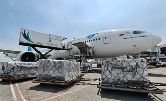 
 Armada Garuda Indonesia dengan 15 ton Logistik untuk dikirim ke Jeddah