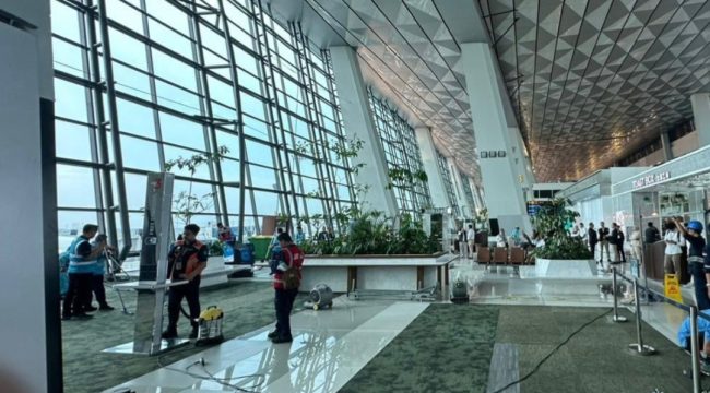 Suasana di Teeminal.3.Bandara Soetta usai gangguan yang sudah diatasi