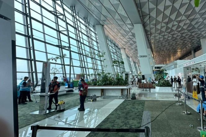 
 Suasana di Teeminal.3.Bandara Soetta usai gangguan yang sudah diatasi