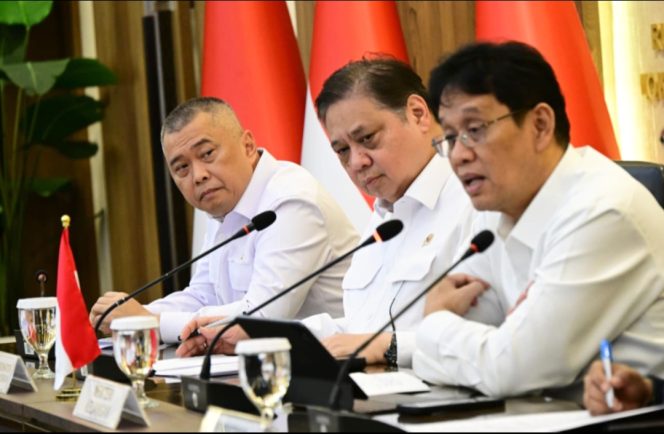 
 Menhub Dudy, Menko Airlangga, dan Menkeu Purbaya (BKIP)