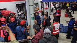 Kondisi di Stasiun Bekasi Timur usai kecelakaan KRL dan KAJJ