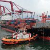 Ilustrasi proses sandar kapal MV Hai Yun di Terminal Operasi 3 IPC TPK