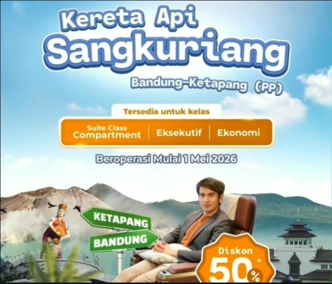 
 KA Sangkuriang Layani Rute Langsung Bandung–Banyuwangi, Tiket Perdana Diskon 50%