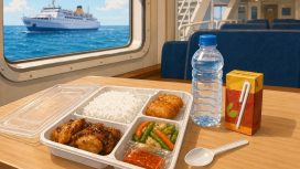 Makanan di KM Kelud. (Ilustrasi AI)