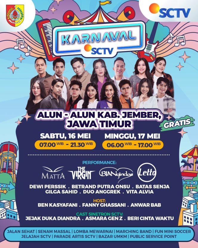 
 Karnaval SCTV Kembali Meriahkan Jember, Hadirkan Deretan Artis dan Hiburan Gratis untuk Warga