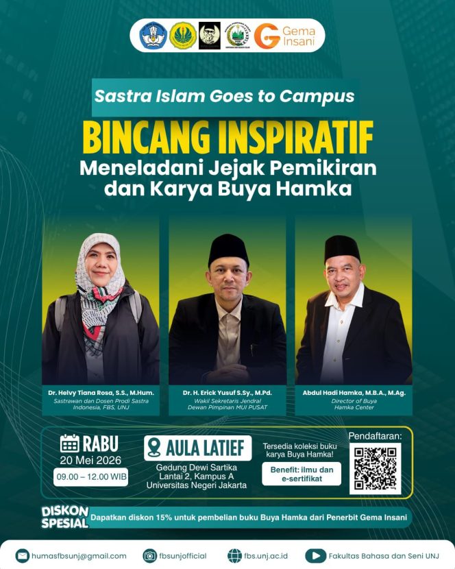 
 Meneladani Cahaya Buya Hamka, HSBI Gelar Bincang Sastra Islam di UNJ