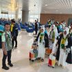 Jemaah haji di embarkasi Yogya, di YIA