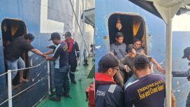 Bantuan PPLP Tanjung Priok saat evakuasi 28 penumpang KMP Mutiara Mutiara Persada IIII di Perairan Selat Sunda