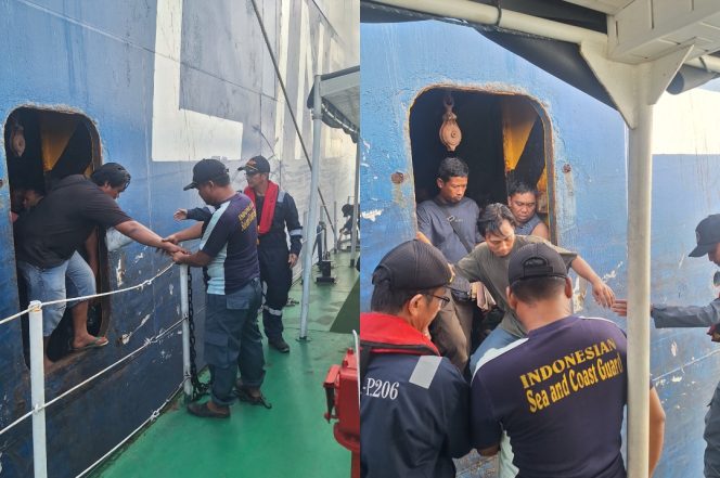 
 Bantuan PPLP Tanjung Priok saat evakuasi 28 penumpang KMP Mutiara Mutiara Persada IIII di Perairan Selat Sunda