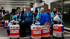 Jemaah haji sumringah setiba di Bandara Soekarno-Hatta