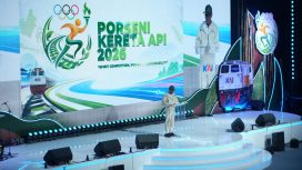 Direktur Utama KAI Bobby Rasyidin menyampaikan sambutan saat pembukaan Pekan Olahraga dan Seni (Porseni) Kereta Api 2026 di Yogyakarta, Selasa (14/7/2026). Ajang yang diikuti 1.632 peserta dari 17 kontingen KAI Group ini menjadi momentum mempererat kebersamaan, menjunjung sportivitas, serta memperkuat semangat keberlanjutan di lingkungan perkeretaapian Indonesia melalui tema