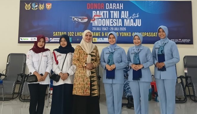
 BFLF Lse’Acut Dukung Bakti TNI AU, Donor Darah Berhasil Himpun 57 Kantong Darah
