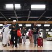 Jemaah umrah di Terminal 2F Bandara Soekarno-Hatta