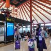Jemaah umrah di Terminal 2F Bandara Soetta