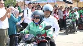 Menhub Dudy menjajal pelatihan safe to road bersama pengemudi ojek online