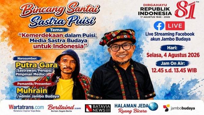 
 Bincang Santai Sastra Puisi: Dari Kata-Kata Merawat Kebudayaan dan Kebangsaan