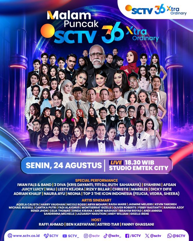 
 SCTV Siapkan Pesta Musik dan Hiburan Spektakuler di HUT ke-36