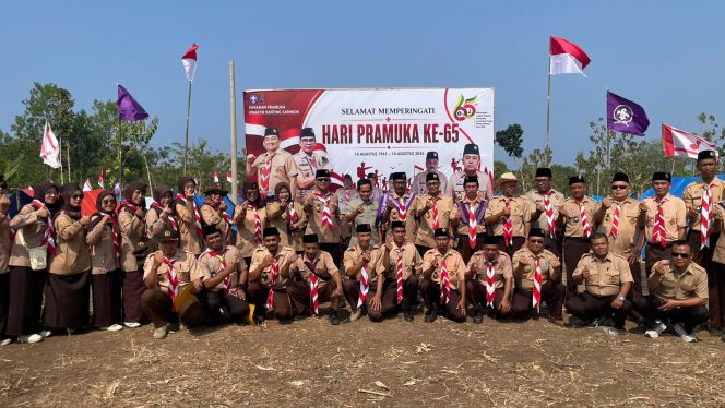 
 Camat Caringin Garut Sampaikan 2 Pesan Penting HUT Pramuka Ke 65 Di Bumper Biru