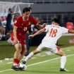 Laga bola di Stadion Pakansari