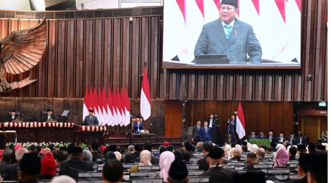 Presiden Prabowo Pidato di Gedung MPR, Jumat (14/8/2026) foto: BPMI Setpres (Ist)