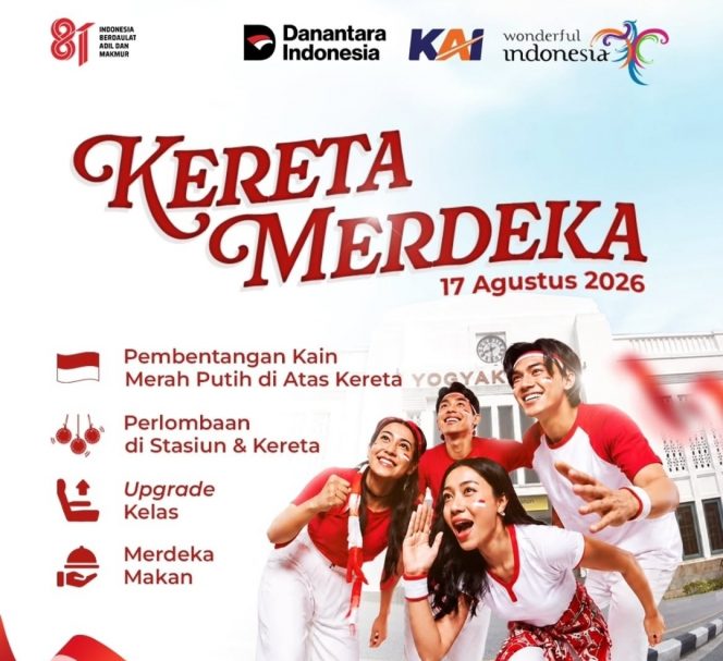 
 Kereta Merdeka KAI Semarakkan HUT ke-81 RI, Ada Lomba hingga Upgrade Kelas Gratis