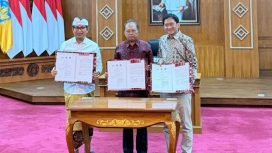 KAI bersama Pemprov Bali dan Pemkab Badung menandatangani kesepakatan pengembangan perkeretaapian di Bali, Selasa (1/9/2026).