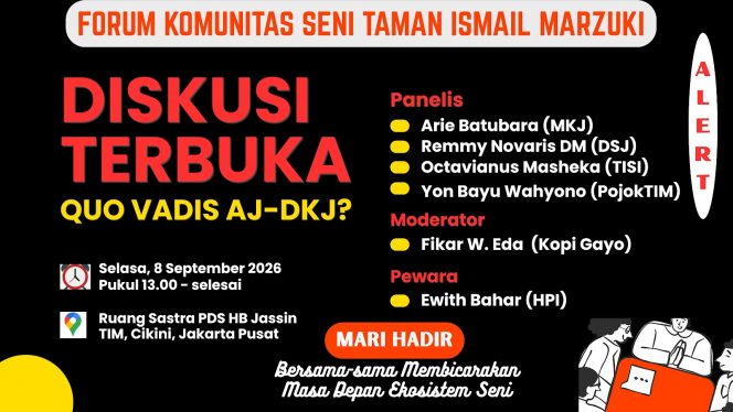 
 FKSTIM Persoalkan Pengukuhan 25 Anggota DKJ, Soroti Komposisi dan Proses Seleksi