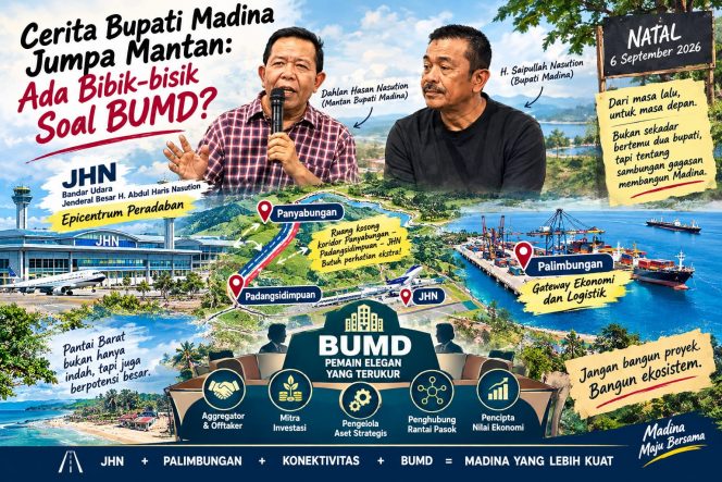 
 Cerita Bupati Madina Jumpa Mantan: Ada Bibik-bisik Soal Bandara, Pelabuhan dan BUMD?