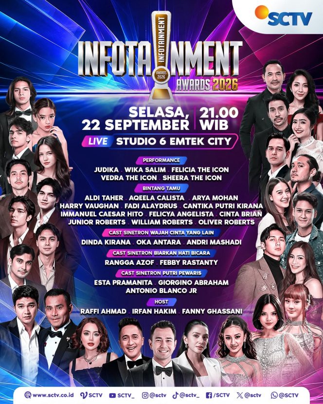 
 Infotainment Awards 2026 Kembali, 10 Kategori Siap Apresiasi Insan Hiburan Tanah Air