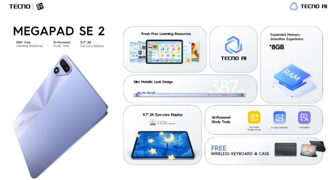 
 Tablet keluaran Tecno