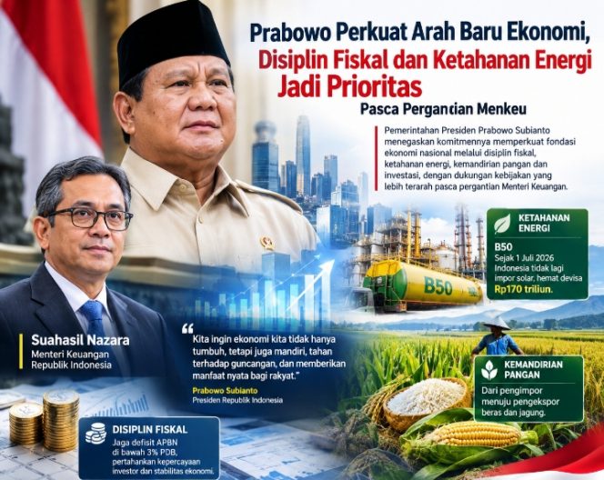 
 Prabowo Perkuat Arah Baru Ekonomi, Disiplin Fiskal dan Ketahanan Energi Jadi Prioritas Pasca Pergantian Menkeu