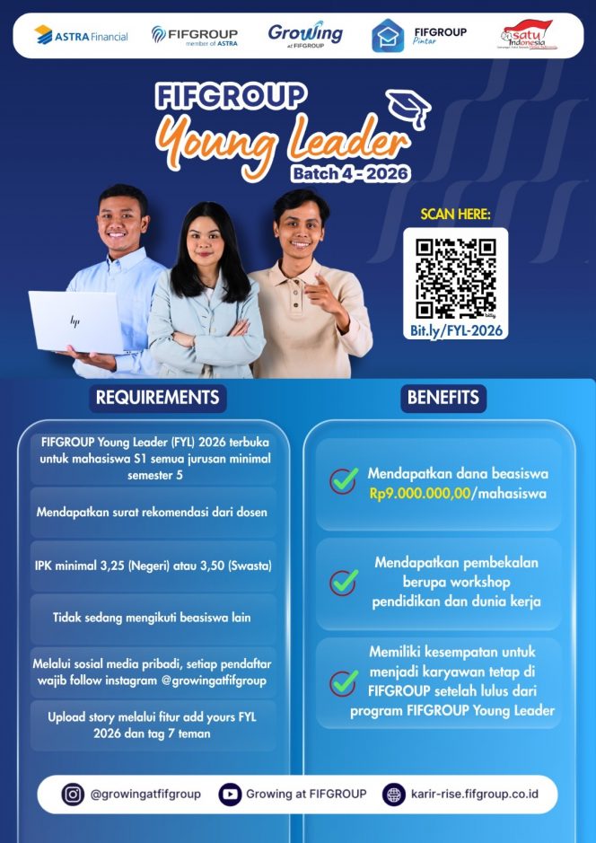 
 Pendaftaran Beasiswa FIFGROUP Young Leader 2026 Dibuka,Dukung Generasi Pemimpin Muda