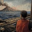 Nelayan diimbau untuk waspada beraktivitas di kawasan Gunung Anak Krakatau. (Ilustrasi/AI)