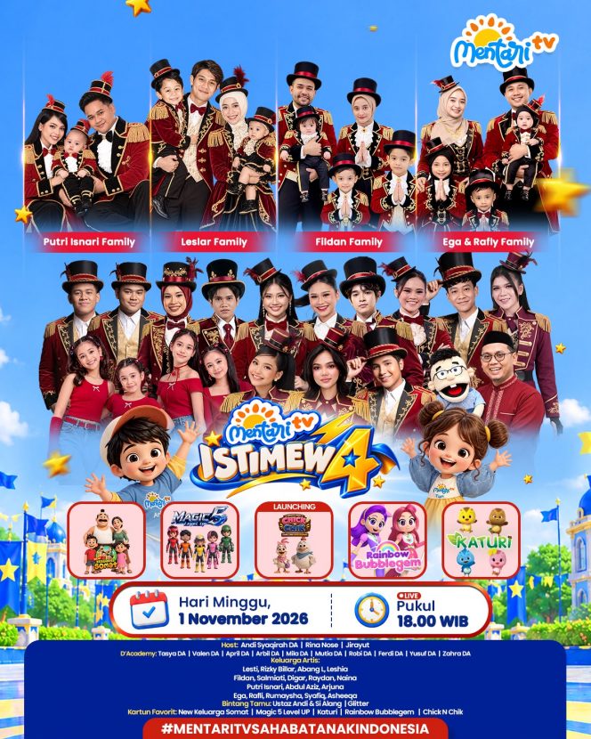 
 HUT Ke-4 MentariTV Hadirkan Pesta Carnival, Keluarga Leslar hingga Bintang D’Academy 7 Siap Meriahkan Panggung