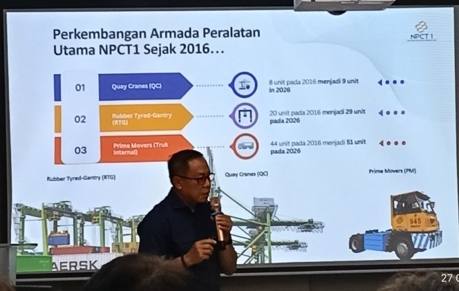 
 Direktur NPCT1, Abdul Azis saat pemaparan di acara Media Gathering 